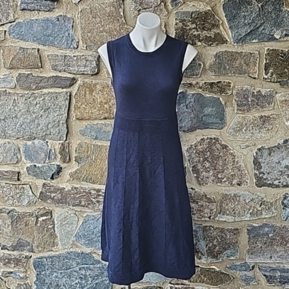 Boden Sleeveless Fit & Flare Sweater Dress Womens Sz 6R Faded Dark Blue